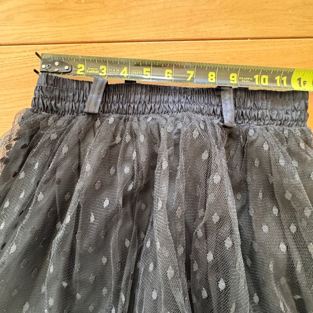Vintage You Babes Skirt Womens Medium Black Mesh Polka Dot Tulle Goth Indie - Picture 9 of 10